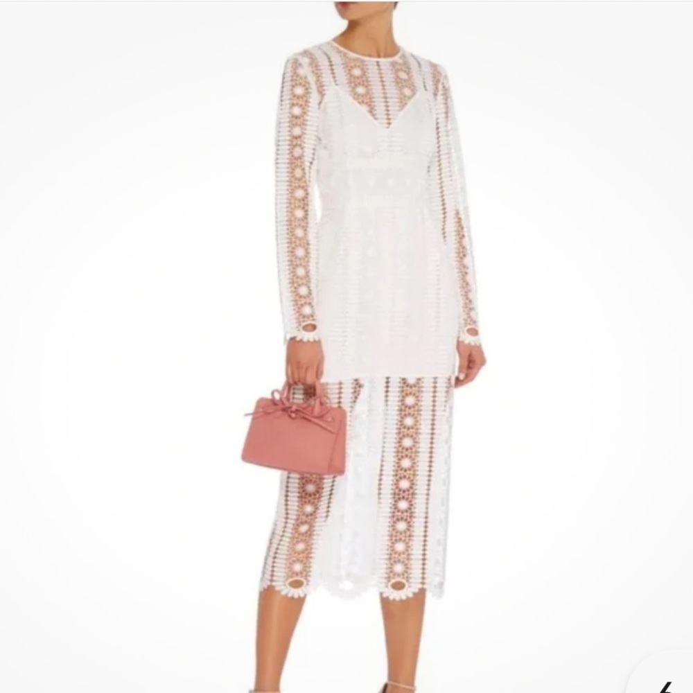 NWT Alice McCall white porcelain like a dream lace long sleeve midi dress 0